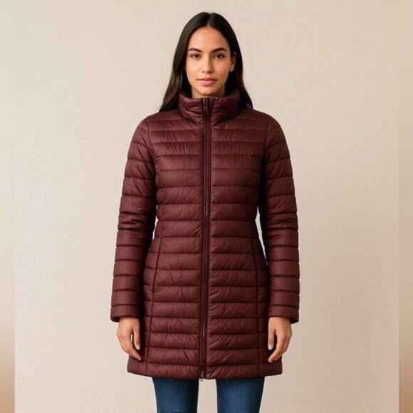 Patagonia Fiona Parka Women’s Small Dark Ruby Down Quilted Lightweight Coat - Picture 14 of 14